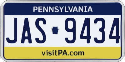 PA license plate JAS9434