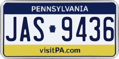 PA license plate JAS9436