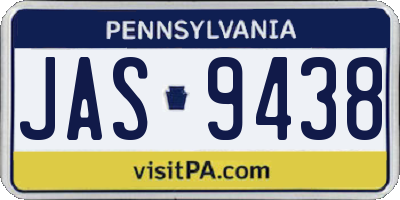 PA license plate JAS9438