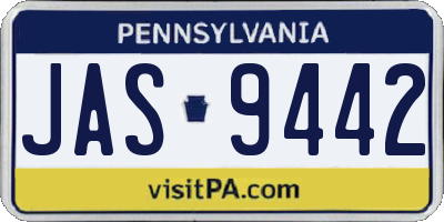 PA license plate JAS9442