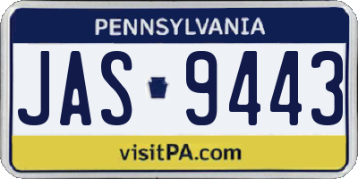 PA license plate JAS9443