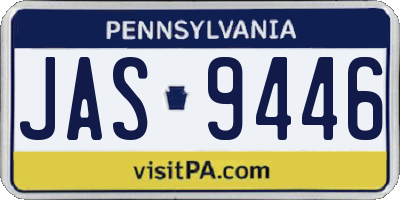 PA license plate JAS9446