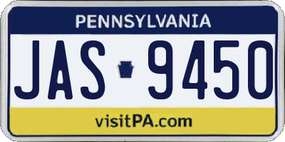 PA license plate JAS9450