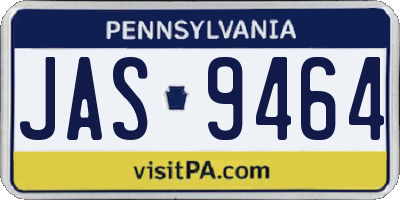 PA license plate JAS9464