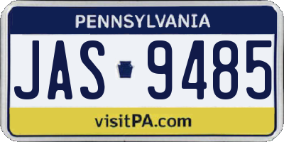 PA license plate JAS9485