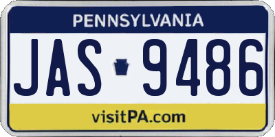 PA license plate JAS9486