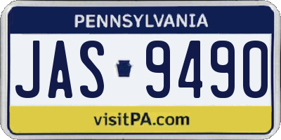 PA license plate JAS9490