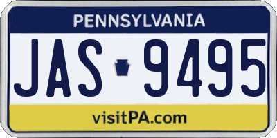 PA license plate JAS9495