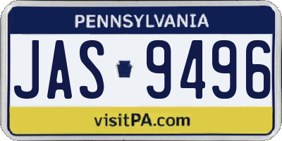 PA license plate JAS9496