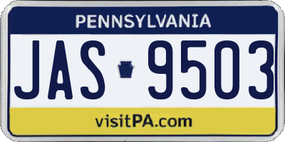 PA license plate JAS9503