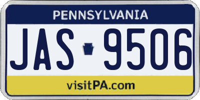 PA license plate JAS9506