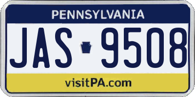 PA license plate JAS9508
