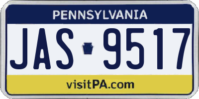 PA license plate JAS9517