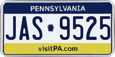 PA license plate JAS9525