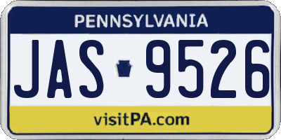 PA license plate JAS9526