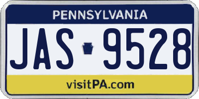 PA license plate JAS9528