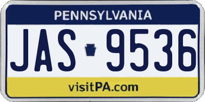 PA license plate JAS9536