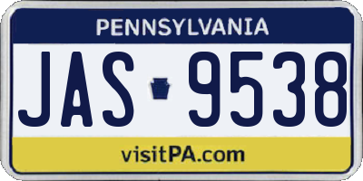 PA license plate JAS9538