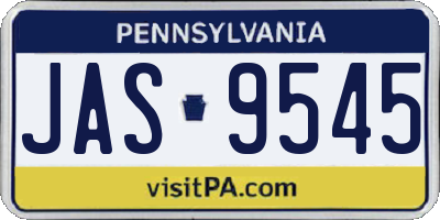 PA license plate JAS9545