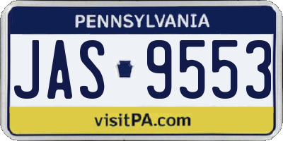 PA license plate JAS9553