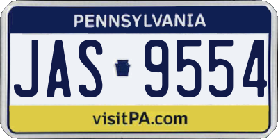 PA license plate JAS9554