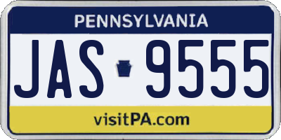 PA license plate JAS9555