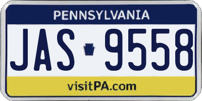 PA license plate JAS9558