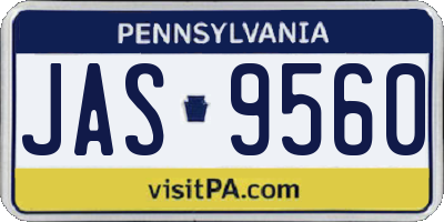 PA license plate JAS9560