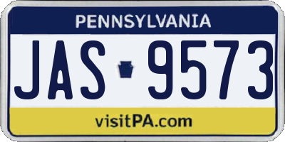 PA license plate JAS9573