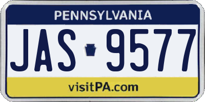 PA license plate JAS9577