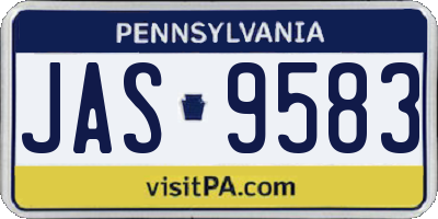 PA license plate JAS9583