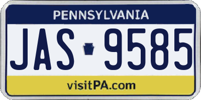 PA license plate JAS9585