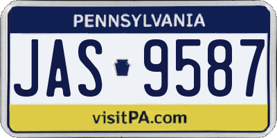 PA license plate JAS9587