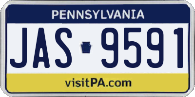 PA license plate JAS9591