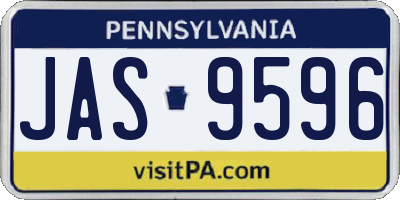 PA license plate JAS9596
