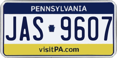 PA license plate JAS9607