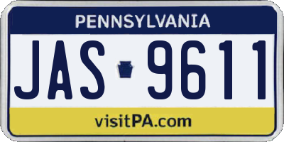 PA license plate JAS9611