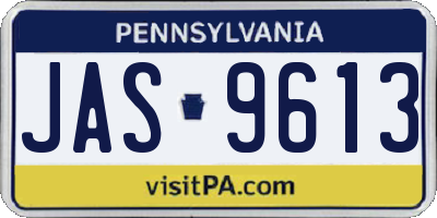 PA license plate JAS9613