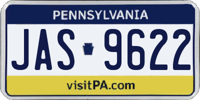 PA license plate JAS9622