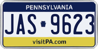 PA license plate JAS9623