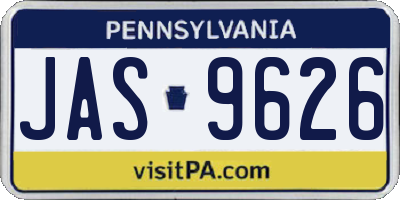 PA license plate JAS9626