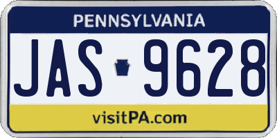 PA license plate JAS9628