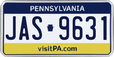 PA license plate JAS9631