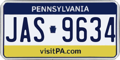 PA license plate JAS9634