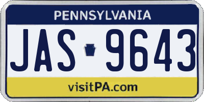 PA license plate JAS9643