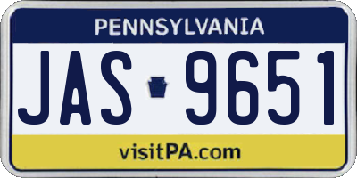 PA license plate JAS9651