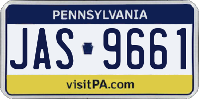 PA license plate JAS9661