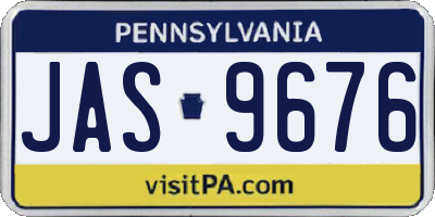 PA license plate JAS9676