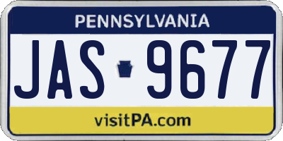 PA license plate JAS9677