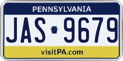 PA license plate JAS9679